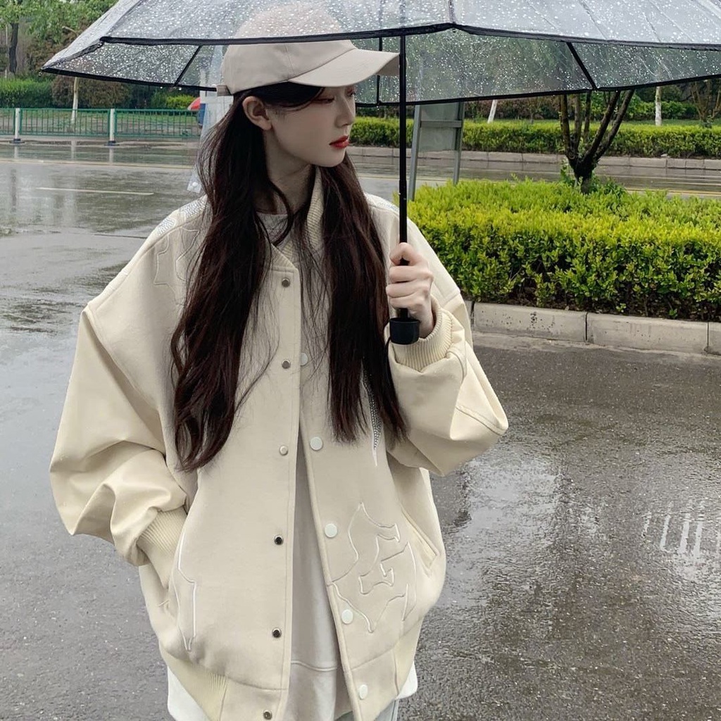 Áo Khoác Bóng Chày Đính Đá Thời Trang Thu Đông Mới 2022