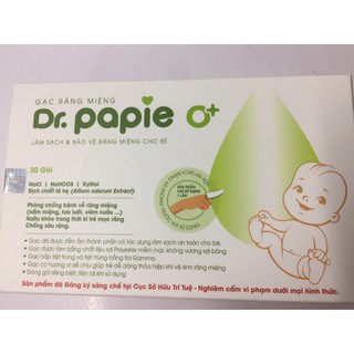 GẠC RƠ LƯỠI, VỆ SINH RĂNG MIỆNG DR.PAPIE CHO BÉ - HỘP 30 CÁI