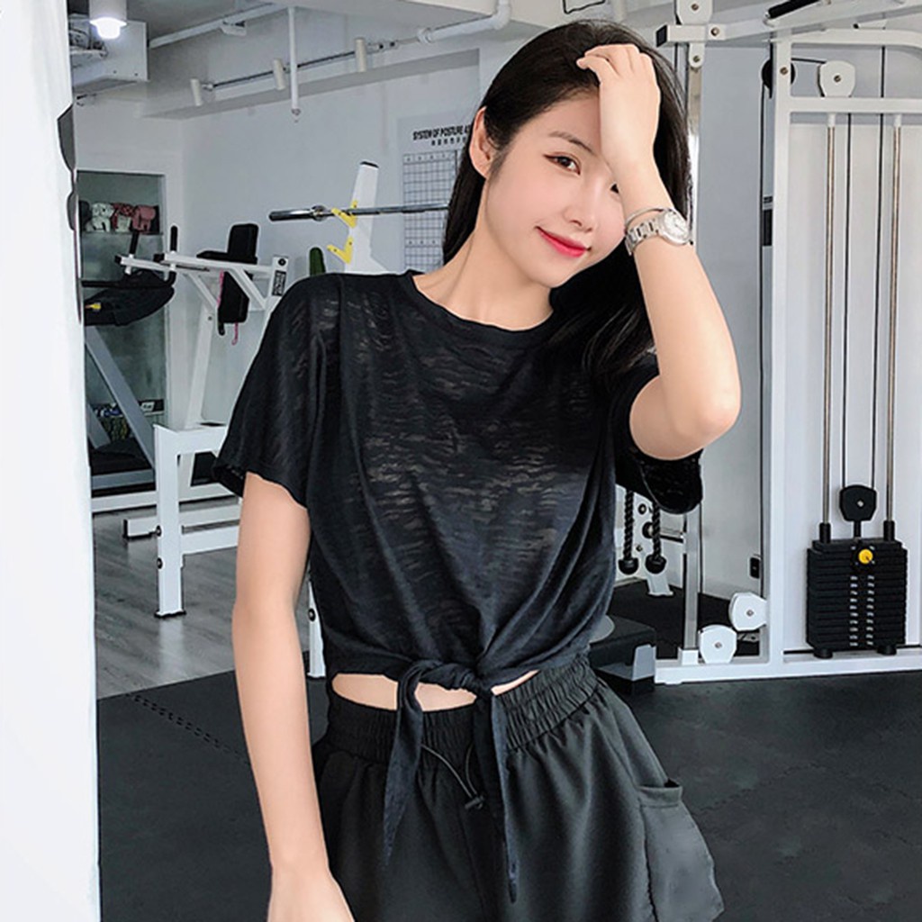 Áo croptop tập thể thao dáng rộng SIÊU XINH, thoáng mát, thoải mái dễ chịu khi sử dụng