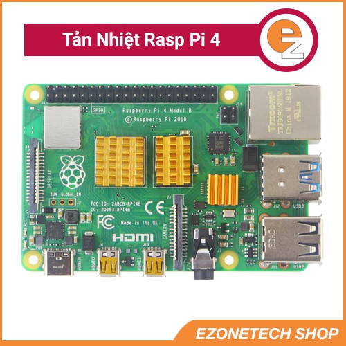 Bộ Tản Nhiệt Raspberry Pi 4 Có Sẵn Keo 3M