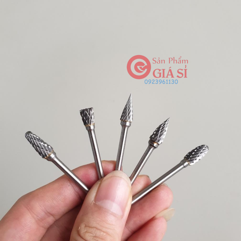 5 mũi mài hợp kim vonfram 3x6mm dùng mài khắc gỗ, mài đồng, mài nhôm nhựa ❤️freeship❤️