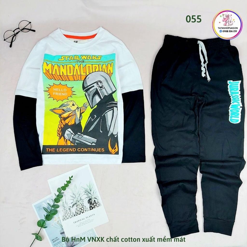 23 đến 50kg - Bộ dài mặc ngủ cho bé trai size đại thun cotton xuất mềm mát VNXK 066