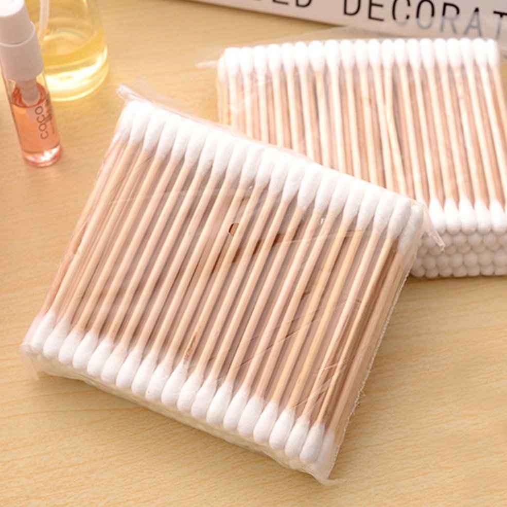 100Pcs Sticks Cotton Swabs Household Disposable Double-Headed Cotton Stick Makeup Remover Swab Sanitary Napkin