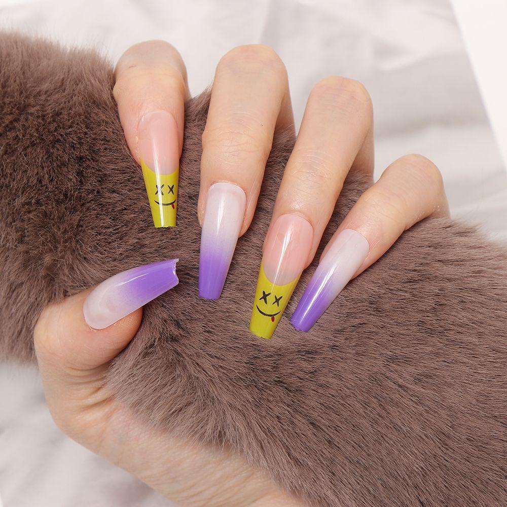 Bộ Móng Tay Giả Hình Chữ T Họa Tiết Da Báo Thời Trang