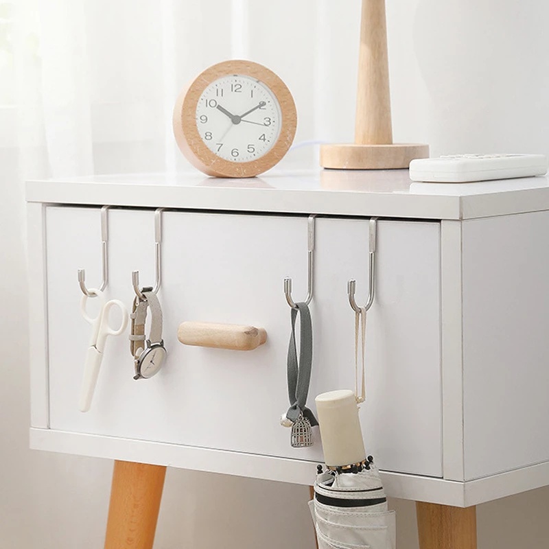 Móc Treo Chữ S Bằng Thép Không Gỉ Gắn Cửa Tủ Không Cần Khoan Lỗ