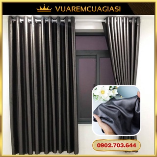 Rèm cửa sổ màu xám đậm chống nắng tốt, màn vải hiện đại trang trí cửa chính đẹp VIP10 Vuaremgiasi