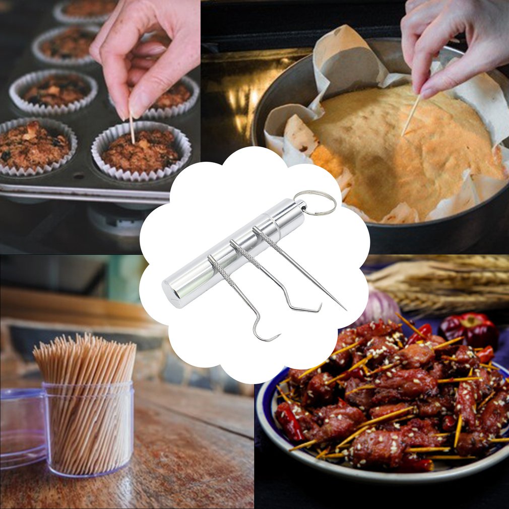 Set 3 Tăm Xỉa Răng Bằng Thép Không Gỉ Sử Dụng Nhiều Lần