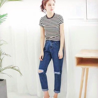 Quần baggy jean lưng cao