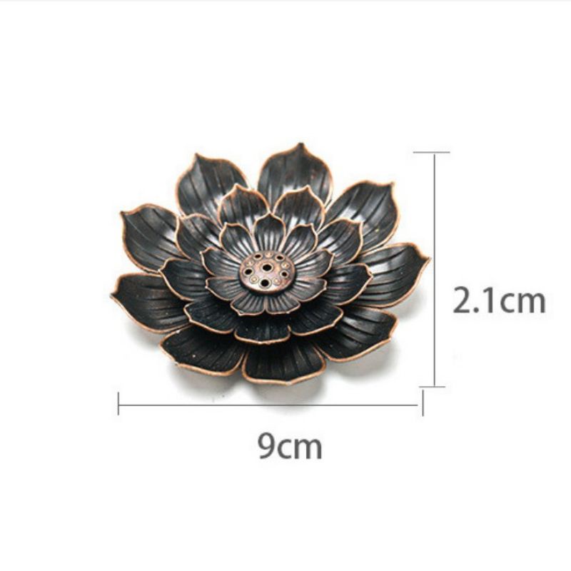 Lư Xông Trầm Hương - Lư Đốt Trầm Hương Hình Cánh Hoa,Đế Hoa Sen