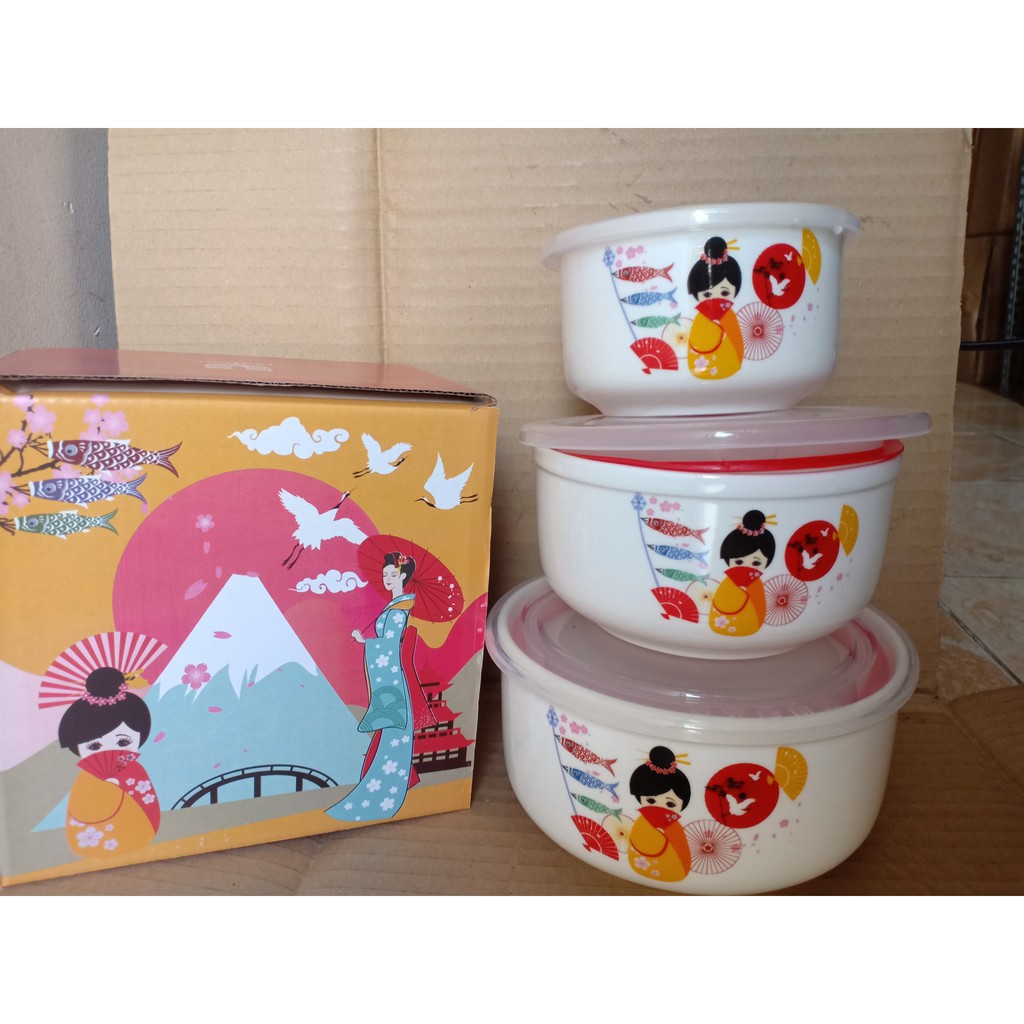 BỘ 3 THỐ SỨ CÓ NẮP HÚT CHÂN KHÔNG giảm chỉ còn 55,000 đ