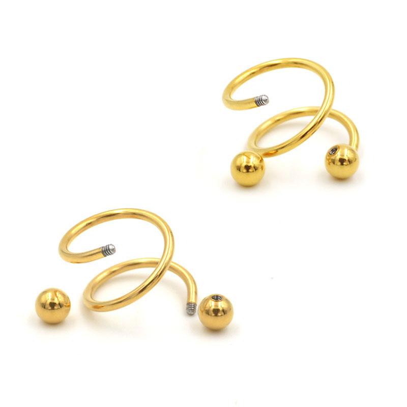 Khuyên Tai/Mũi/Môi Hình Xoắn Ốc Bằng Thép Không Gỉ