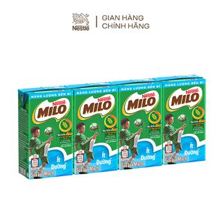 Gro Gift Mẫu thử Lốc 4 Milo ít đường 115ml hộp