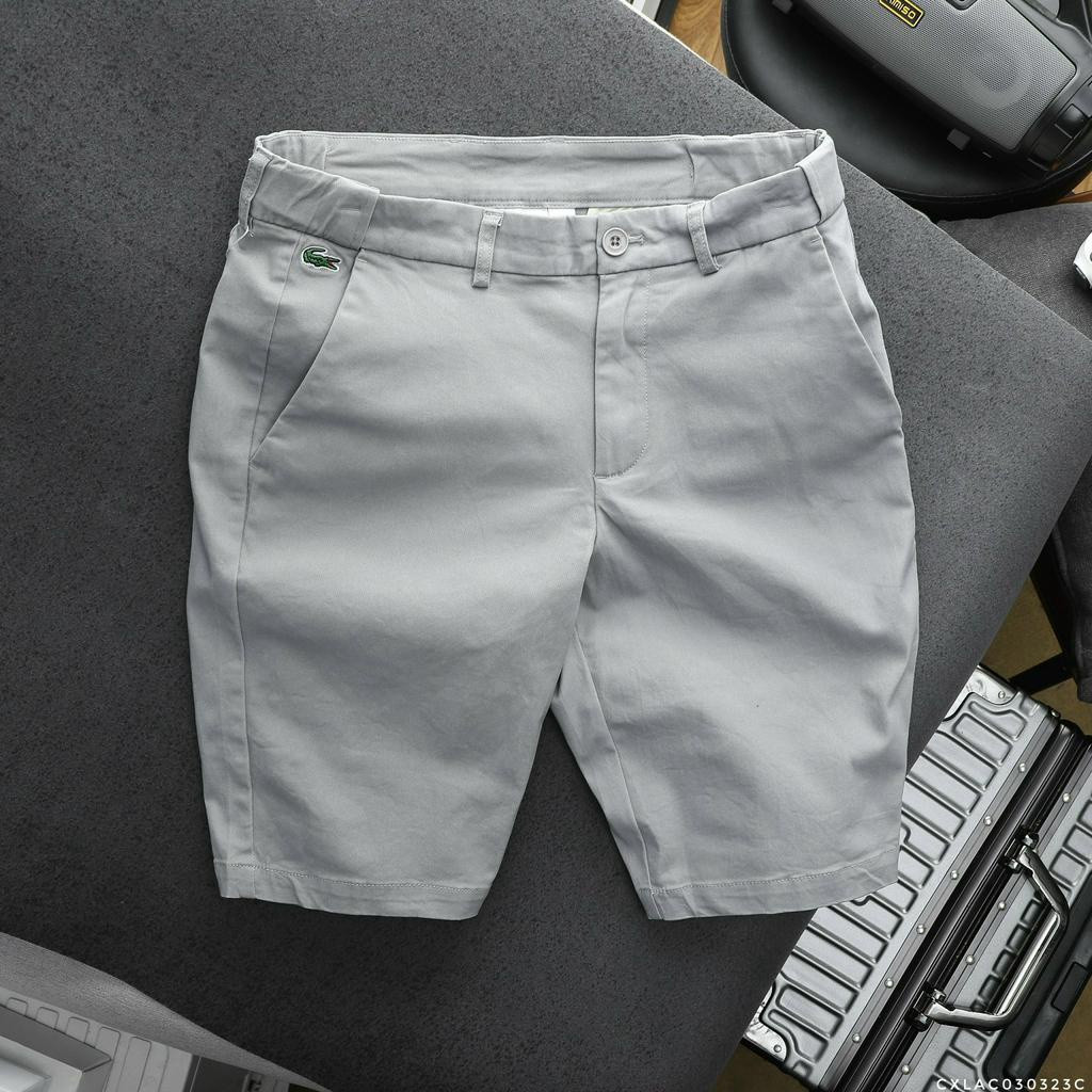 Quần short kaki L.C cao cấp, Quần short nam chuẩn form mềm mịn trẻ trung sang trọng màu navy, xám, nâu - Basichouse
