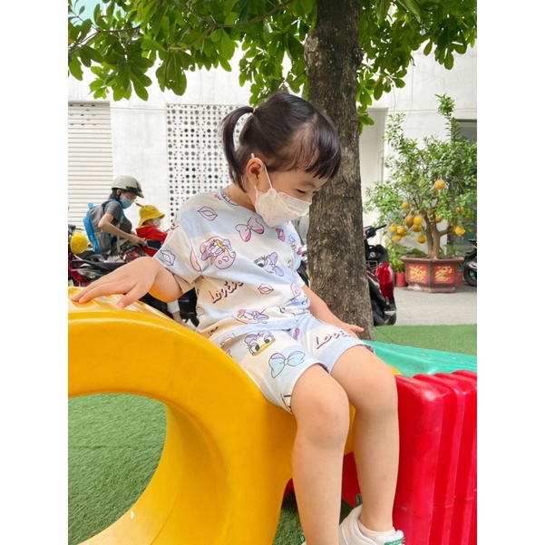 Bộ thun cotton cho bé gái 7-17kg