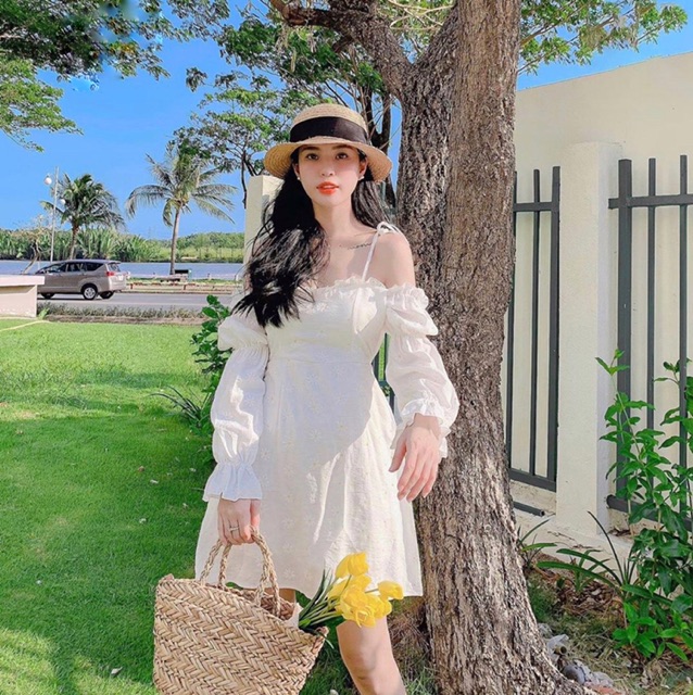 Đầm hai dây rớt vai tay bo - Chang2 Dress | BigBuy360 - bigbuy360.vn