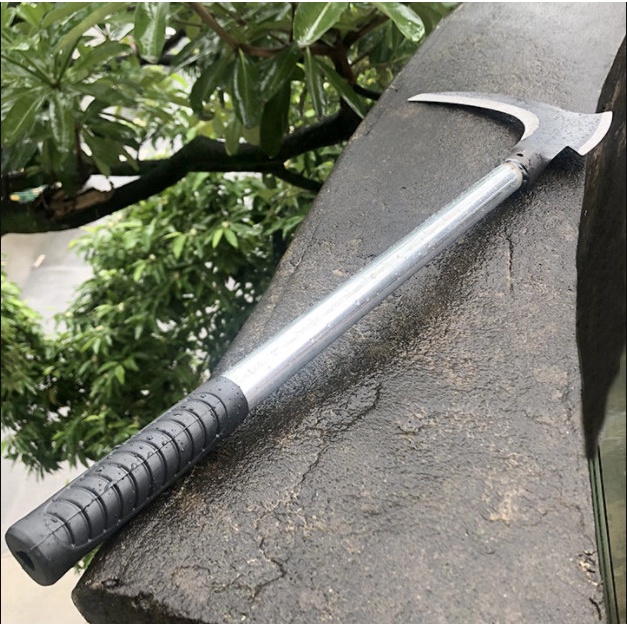 Búa Rìu Kiêm Lưỡi Liềm Đa Năng Có Cán- Rìu chẻ củi sinh tồn làm vườn