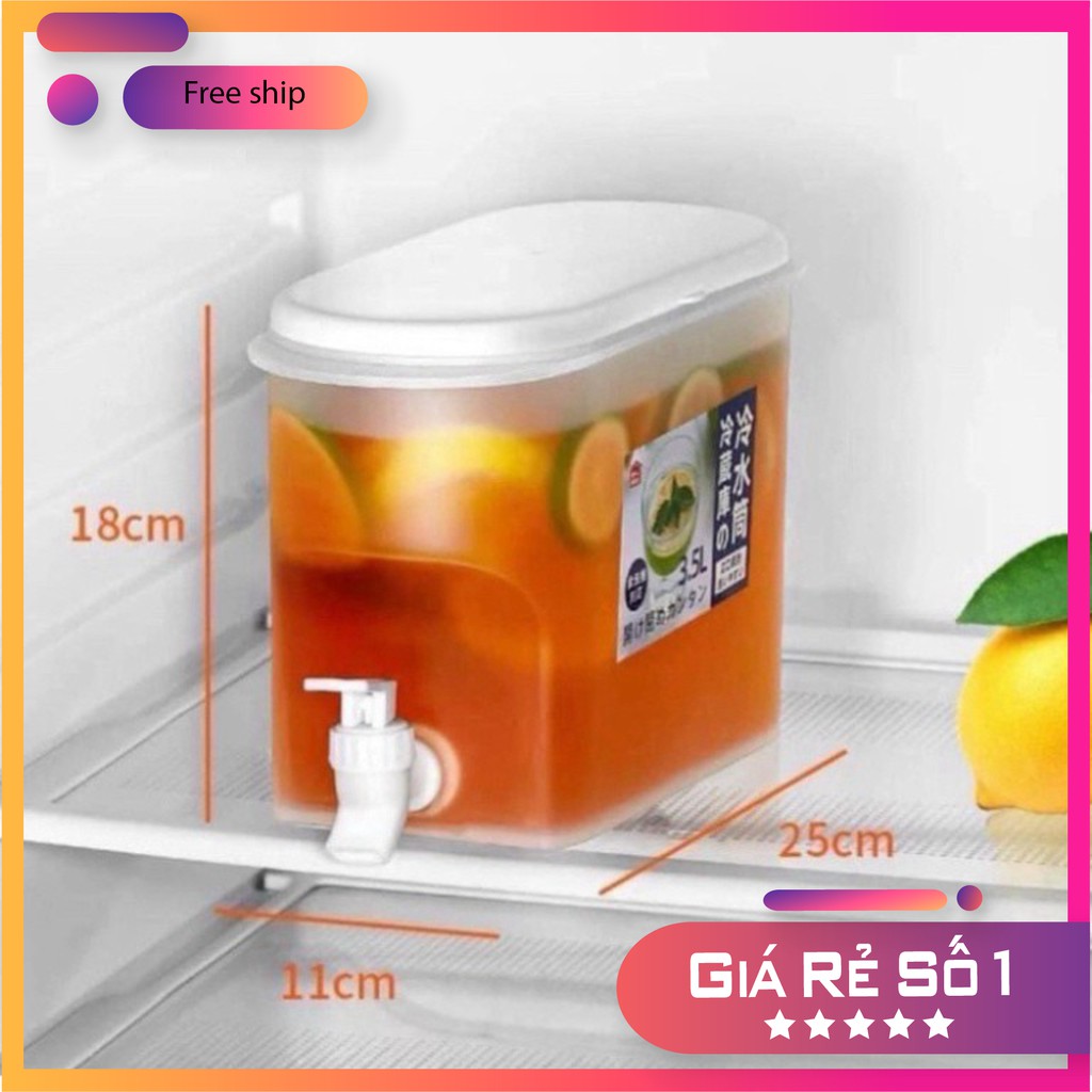 Bình Nước 3.5L Có Vòi Để Tủ Lạnh Cao Cấp, Đựng Nước Trà, Nước Trái Cây Tiện Lợi Đa Năng Ngăn Nắp