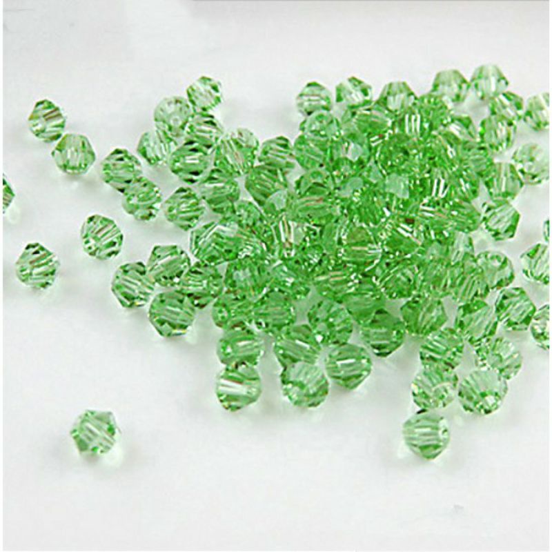 set 100 hạt pha lê thoi 4mm tông xanh đen