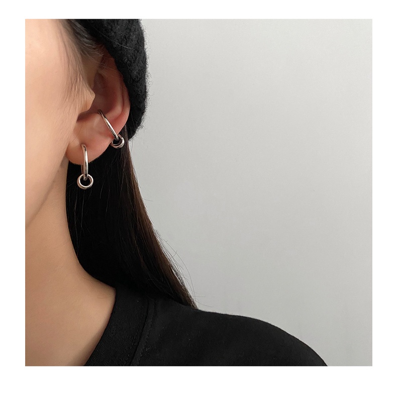 Bông Tai Tròn Bằng Thép Titan Phong Cách Hàn Quốc 19B182