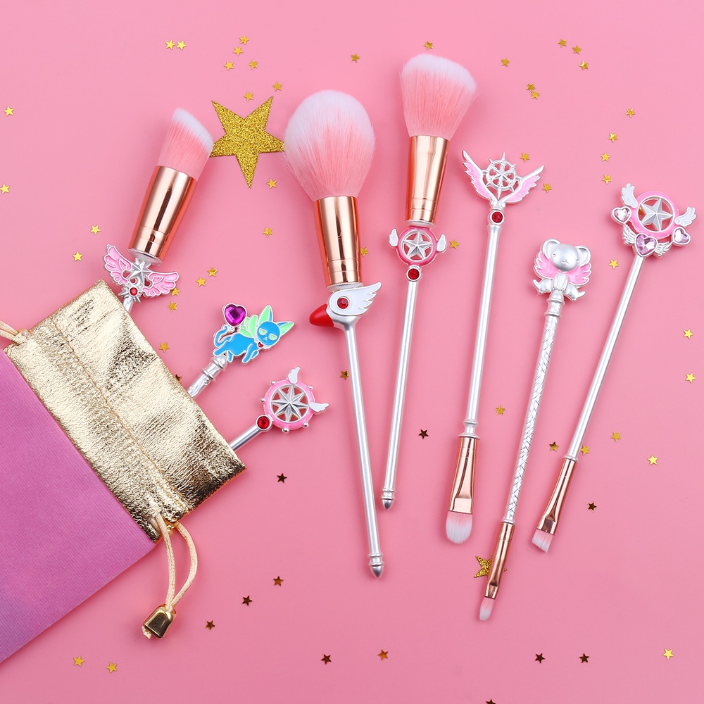 Bộ Cọ Trang Điểm Phấn Mắt Má Hồng Phấn Mắt Lông Mềm Hình Cardcaptor Sakura