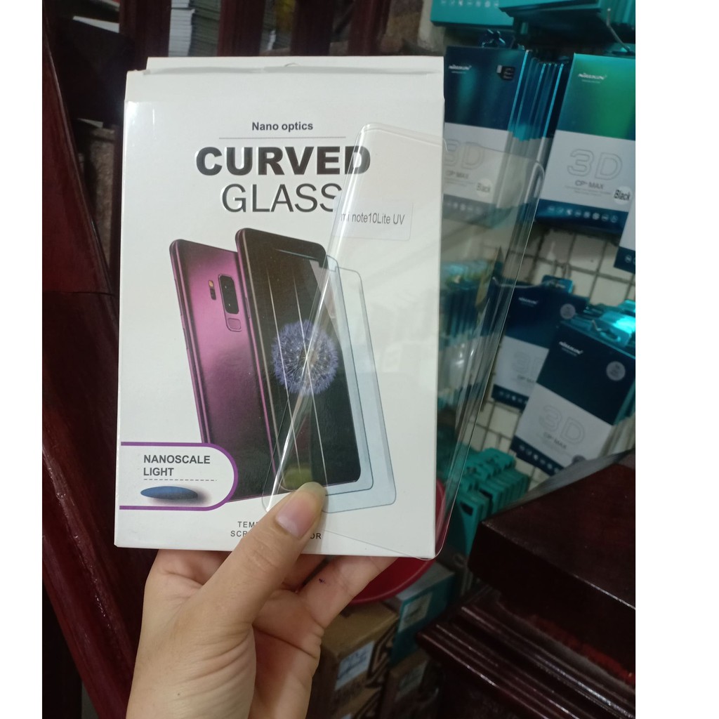 Kính Cường lực Full màn keo UV Xiaomi Minote 10 Lite, Mi Note 10
