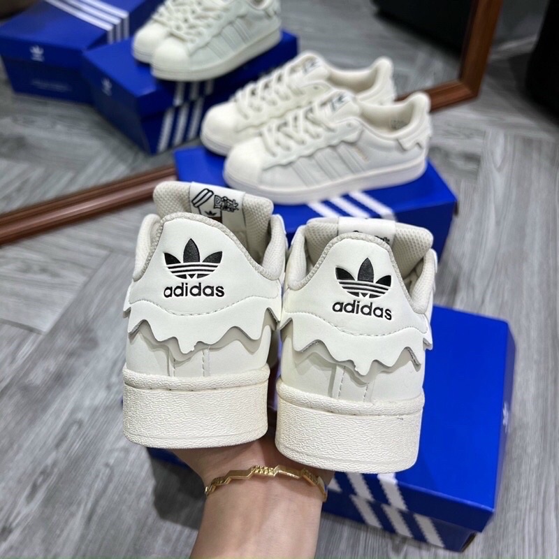 Giày adidas sò kem siêu cấp . Giày thể thao nam nữ buộc đaay sneaker kèm hộp