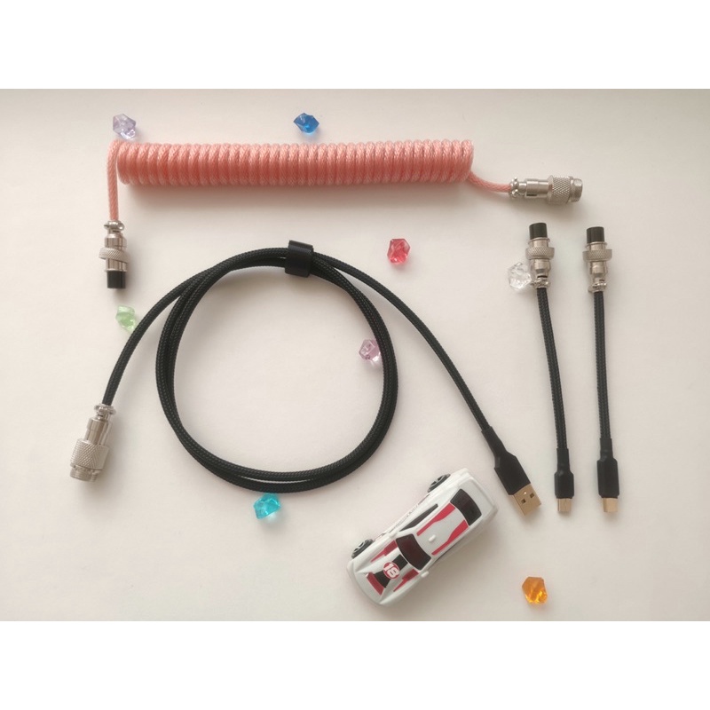 Dây cáp customs bàn phím cơ - 2 đầu kết nối - lò xo rời.