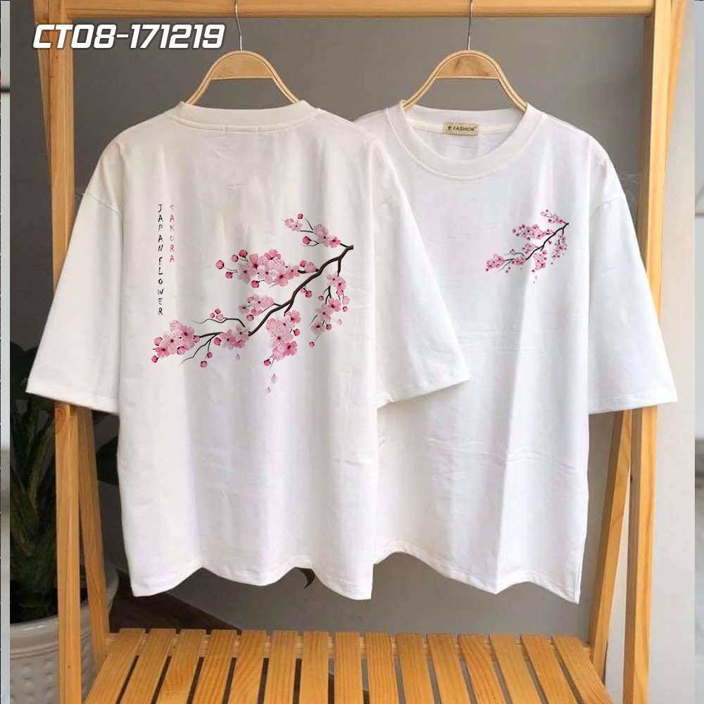 Áo Thun Hoa Anh Đào Nhật Bản Sakura Chữ Nhật CT08-171219