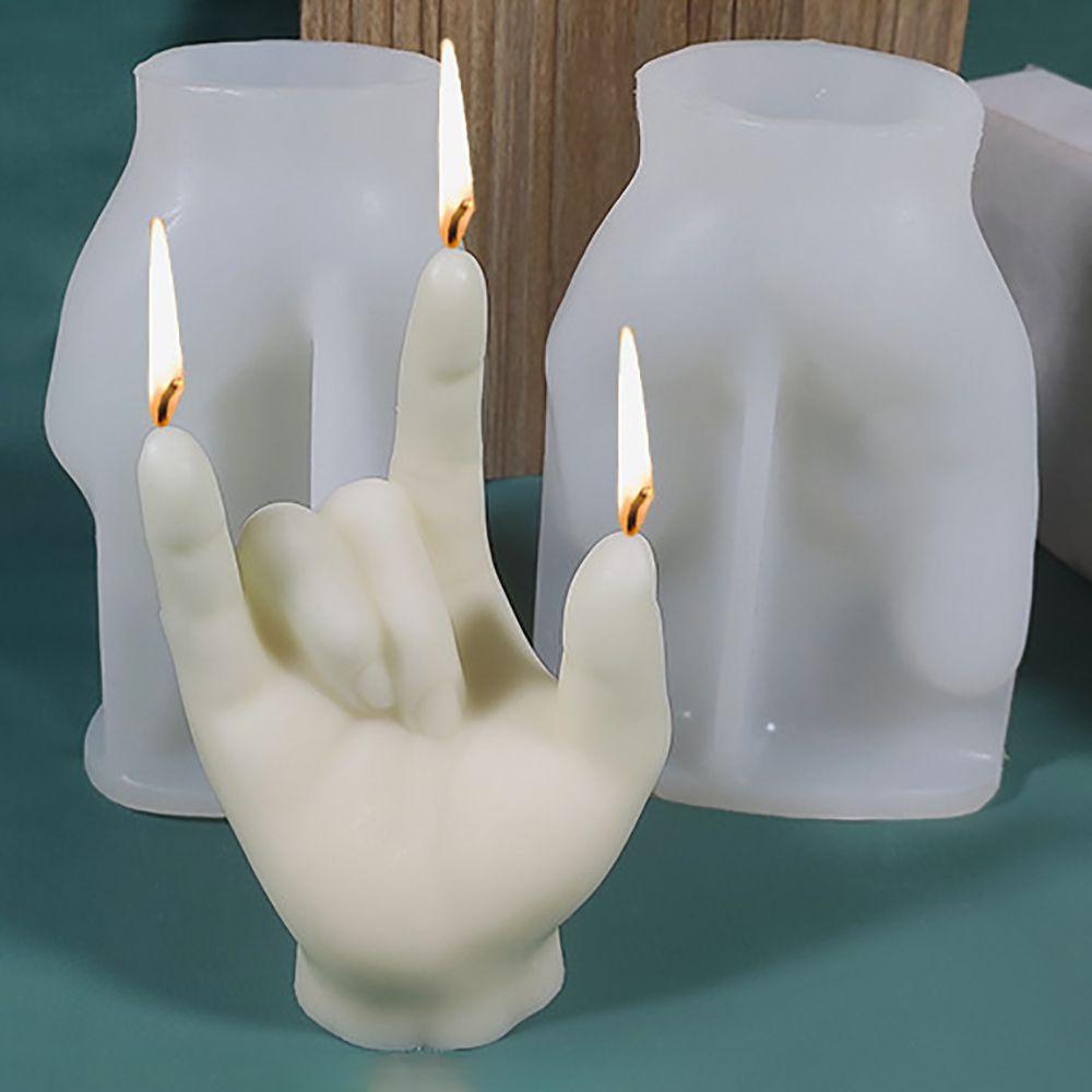 YIYU Khuôn Làm Nến Hình Bảng Hiệu Chiến Thắng Ba Chiều Sáng Tạo DIY