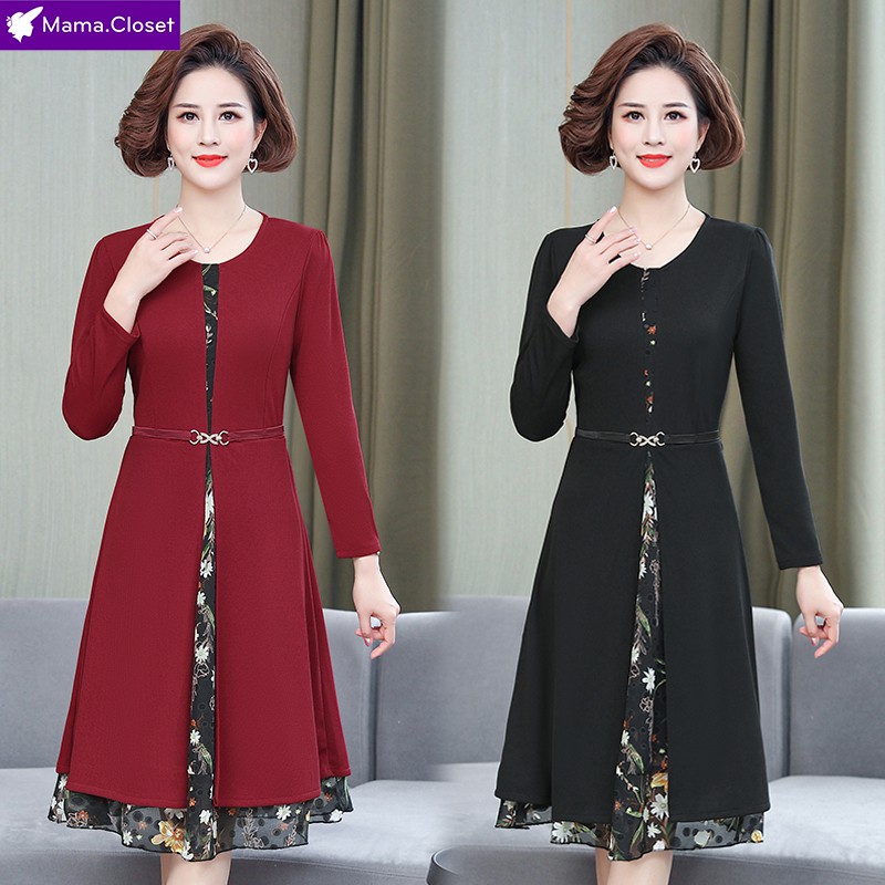 #E608 VÁY VOAN LEN HAI LỚP HÀNG QUẢNG CHÂU SANG TRỌNG CHO MẸ, ĐỒ CHO NGƯỜI TRUNG NIÊN HOT SALE 2021 | BigBuy360 - bigbuy360.vn