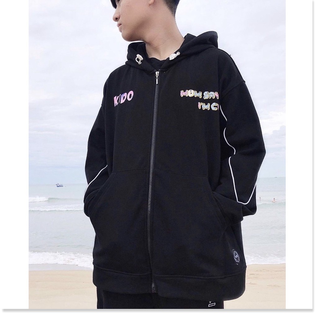 [FREESHIP TOÀN QUỐC] áo khoác nam nữ unisex form rộng Hàn Quốc, áo hoodie nam nữ form rộng có dây kéo Kido