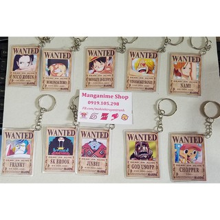 Móc khóa wanted onepiece băng mũ rơm có bán lẻ nhân vật