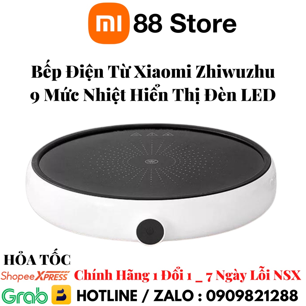 Bếp Điện Từ Xiaomi Zhiwu Zhu 2100W 9 mức nhiệt hiển thị đèn LED Chính Hãng FullBox