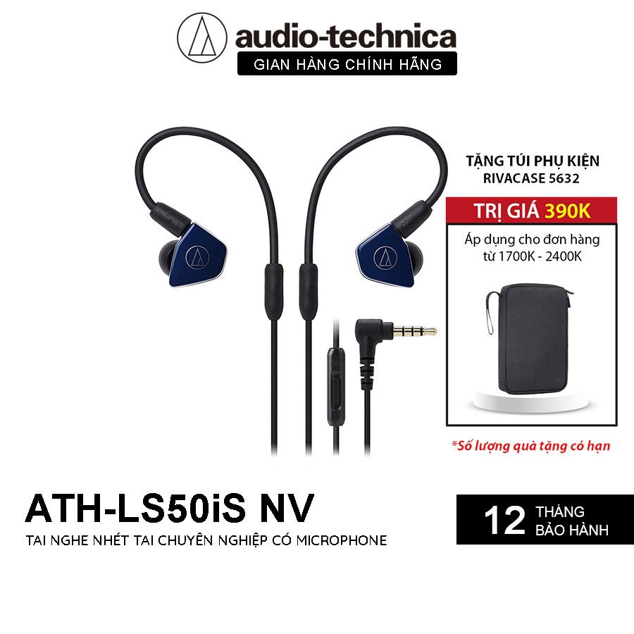 Tai Nghe Có Dây Nhét Tai Audio Technica Chuyên Nghiệp Có Mic ATH-LS50iS- Hàng Chính Hãng