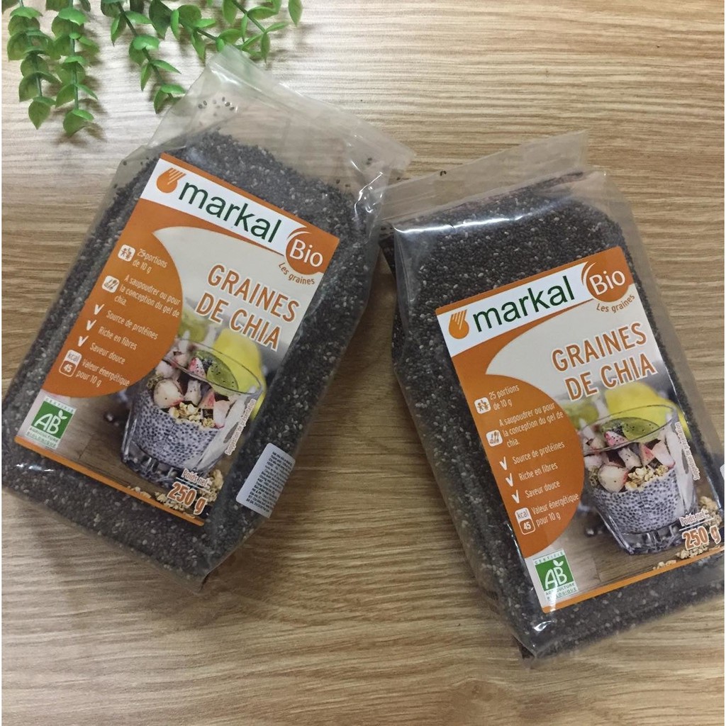Hạt chia hữu cơ Probios Ý - Markal Pháp ( gói 250g, có tách lẻ túi zip 100g )