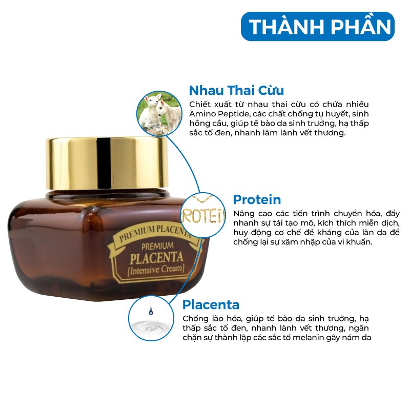 Kem dưỡng da chống lão hóa làm trắng dưỡng ẩm Chiết xuất từ nhau thai cừu 3W Clinic Hàn Quốc 50ml