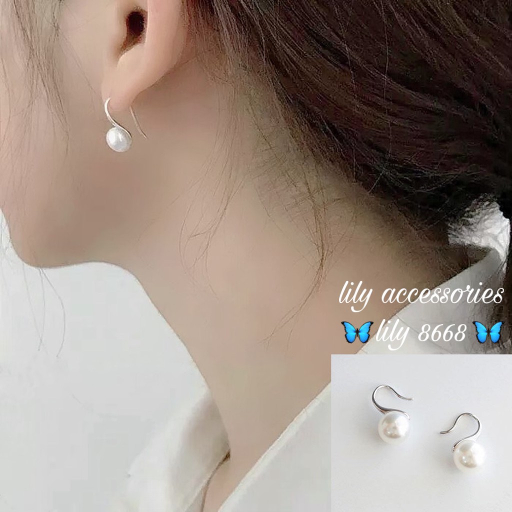 khuyên tai bông tai móc hạt phong cách hàn quốc