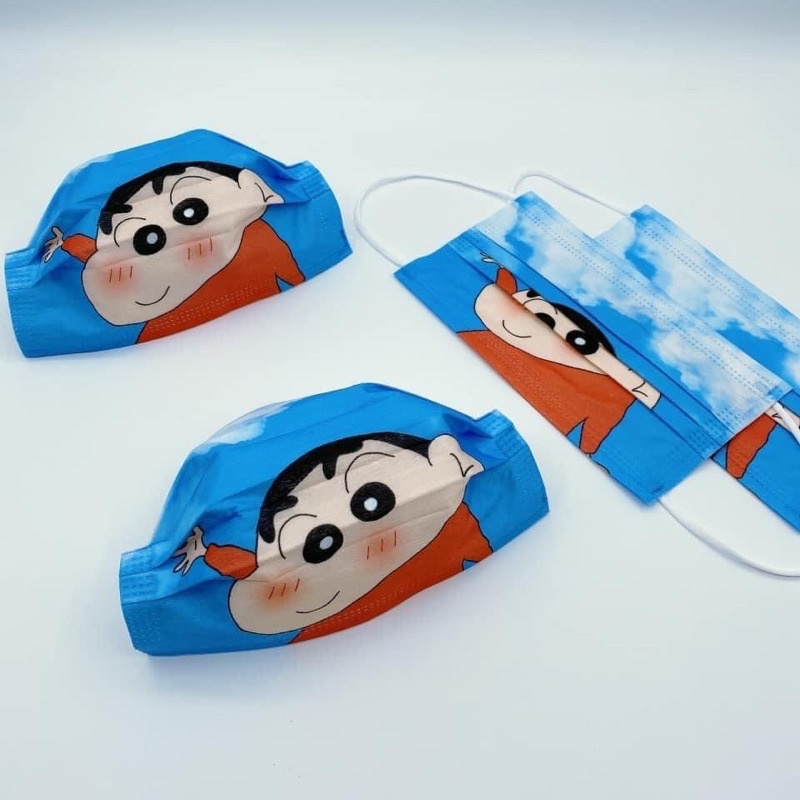 HỘP 50 CÁIKhẩu trang in hình Shin, Siêu anh hùng, Kitty đủ size trẻ em và người lớn