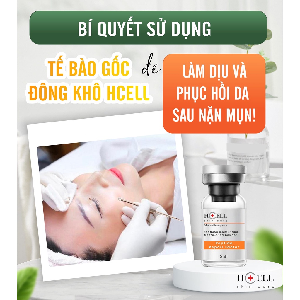 Tế Bào Gốc Hcell Đông Khô nuôi dưỡng, phục hồi da sau tái tạo Sắc Mộc Lan
