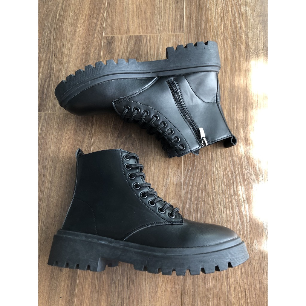 Boot nữ cổ ngắn khóa cạnh và boot da dây buộc chiến binh _Super XC45 + BT21