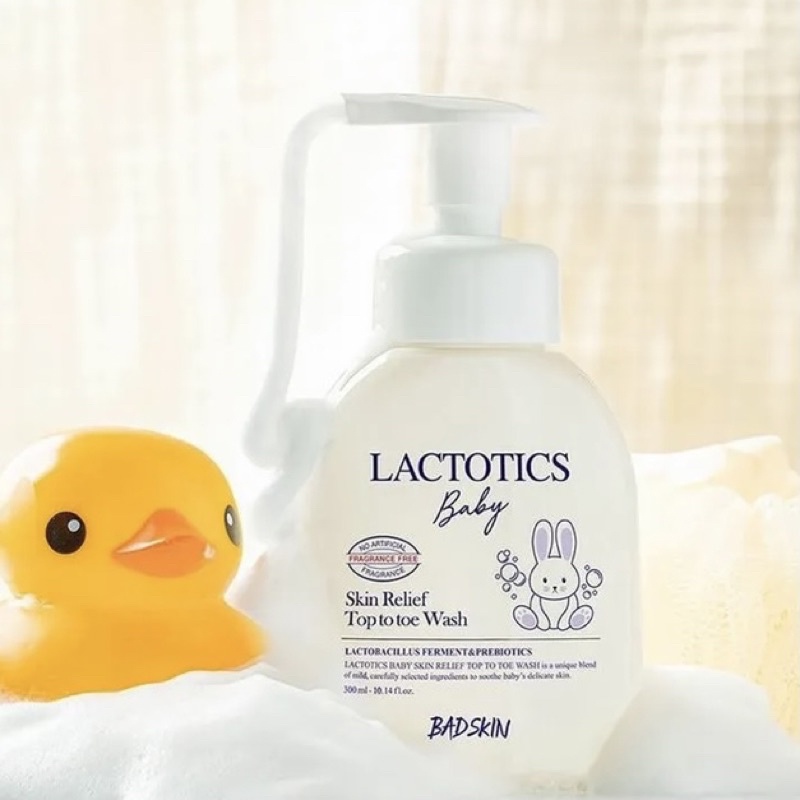 Sữa tắm cho trẻ em và da nhạy cảm BADSKIN - Lactotics Baby Skin Relief Top To Toe Wash