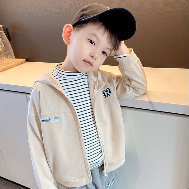 Áo Khoác Cardigan Mỏng Có Mũ Trùm Thời Trang Mùa Thu Cho Bé Trai