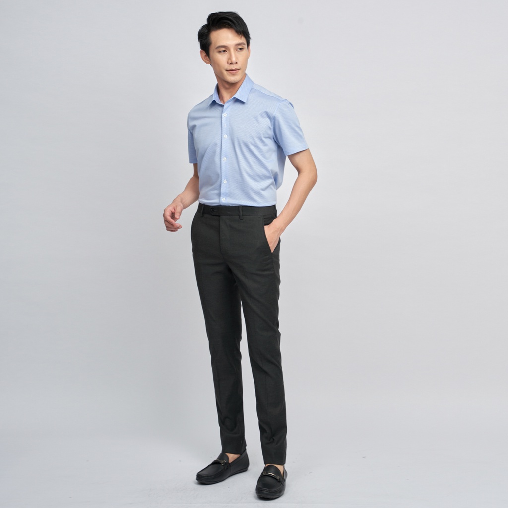 Áo sơ mi thun nam ngắn tay dáng Slim 100% Cotton cao cấp 1032 - Vulcano