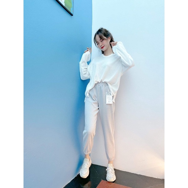 Quần Bom Nữ Kiểu Dáng Jogger Nỉ Tăm Bo Gấu Phong Cách Hàn Quốc Ulzzang Mã 904