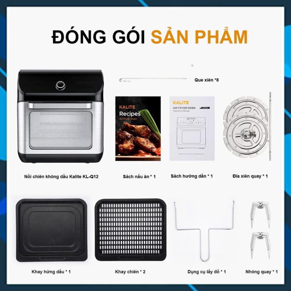 Nồi chiên không dầu Kalite Q12 thế hệ mới KL-1200 công suất 1800W dung tích 12L chính hãng BH 12 tháng