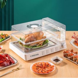 Nồi hấp điện creen cr-135cf dung tích 13.5l - nồi hấp 2 tầng thông minh, giữ nhiệt