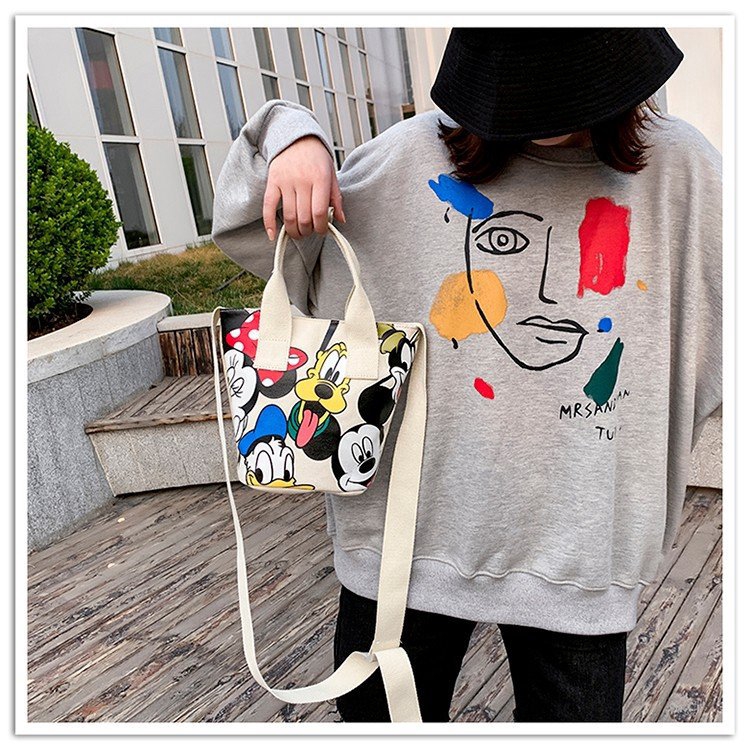 Túi đeo chéo họa tiết Mickey phong cách Hàn Quốc thời trang dành cho nữ