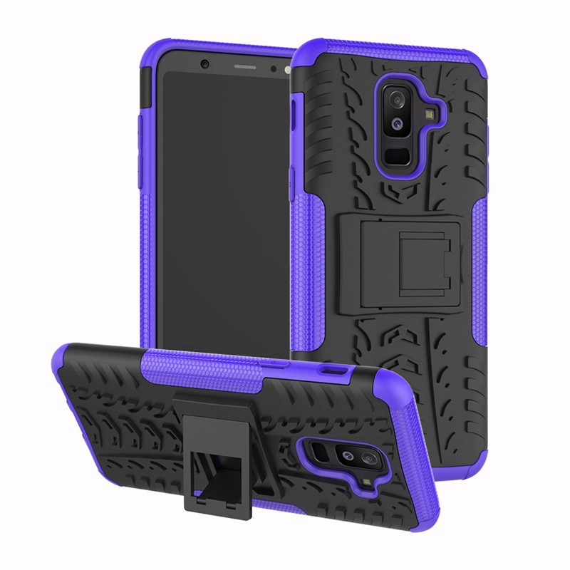 Vỏ điện thoại cho  hybrid 2in 1 armor cao su kickstand vỏ cứng