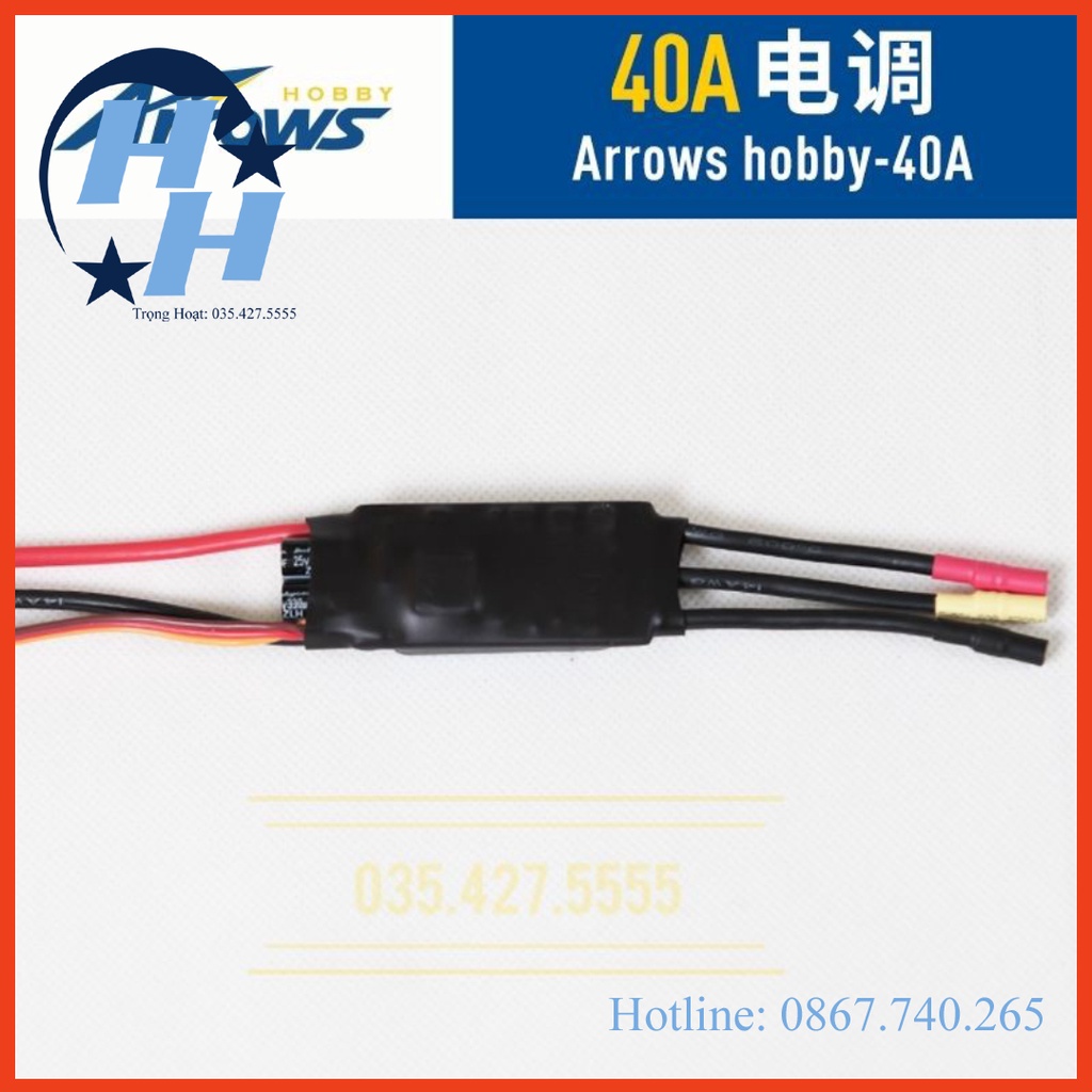 ESC Không Chổi Than Arrows hobby 40A 2s- 4s XT60.