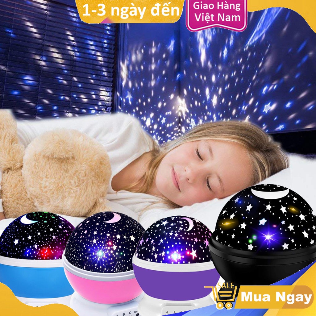 Đèn Ngủ Chiếu Hình Sao Bầu Trời Đầy Sao Ánh Sáng Tự Xoay 360 Chiếu Vũ Trụ Lãng Mạn Cho Phòng Ngủ, Quà Sinh Nhật Trẻ Em
